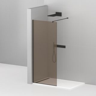 Душевая перегородка CEZARES LIBERTA-L-1-80-120-BR-NERO кронштейн 120см